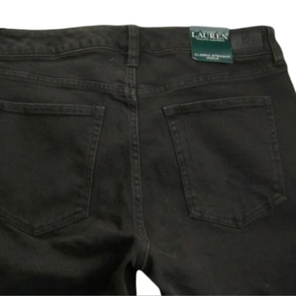 RALPH LAUREN Black Sequin Side Panel Stretch Straight Jeans Size 8 - Picture 7 of 10